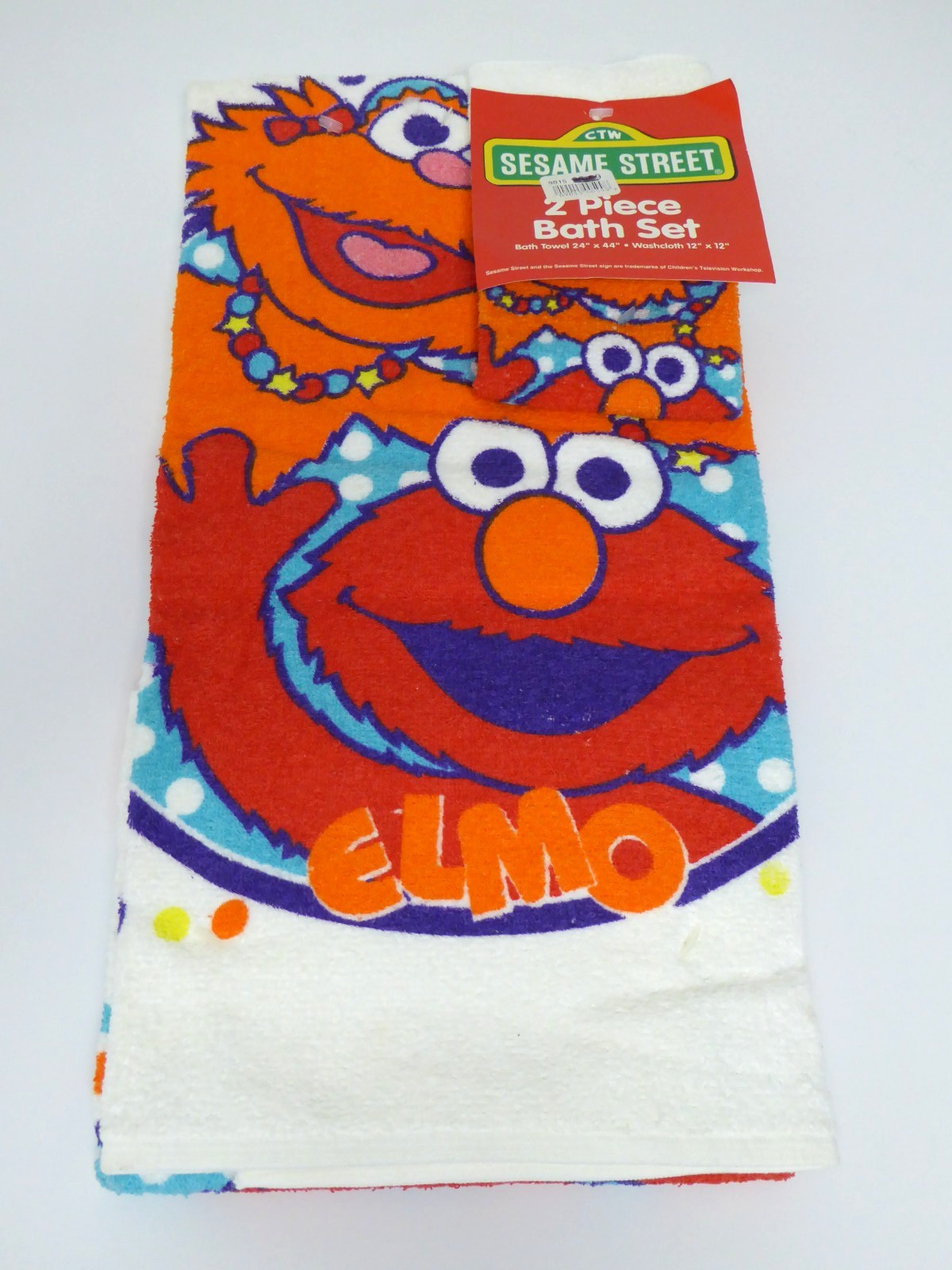 VTG Sesame Street Elmo and Zoe Bath Set Bath Towel 24\