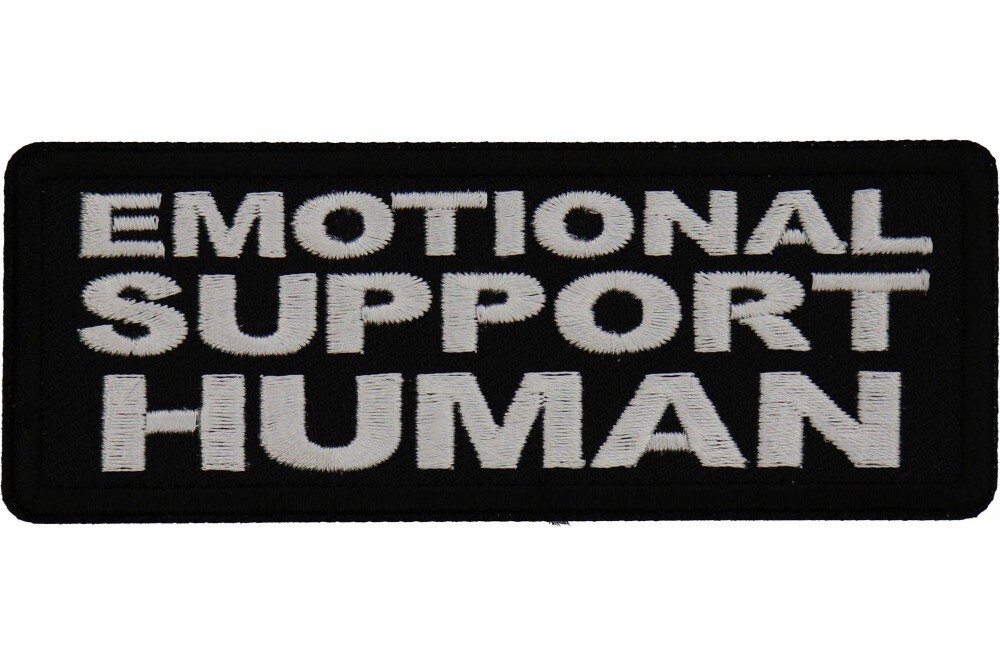 EMOTIONAL SUPPORT HUMAN EMBROIDERED IRON ON  1 1/2 X 4 PATCH  **FREE SHIPPING**