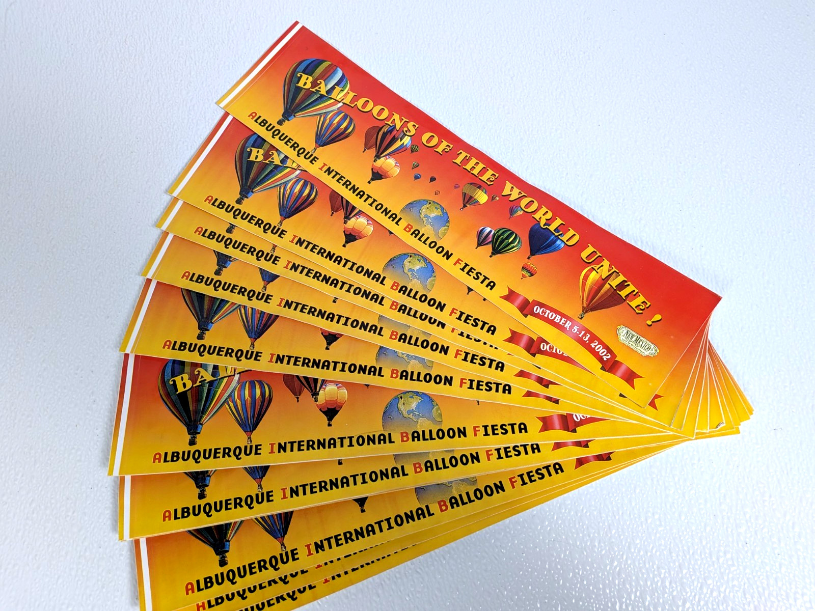 X2 Vtg 2002 Albuquerque International Hot Air Balloon Fiesta Bumper Stickers