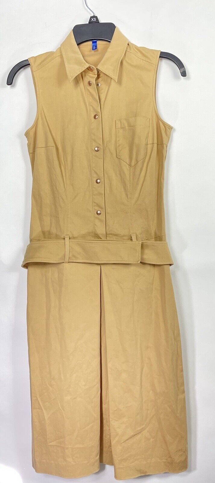 NWOT Escada Sport Belted Trench Coat Dress 34 EU 4 US Beige and Brown Sleeveless