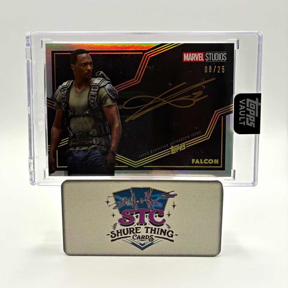 Topps 2026 Marvel Vault Falcon Anthony Mackie Auto Laced In Gold 08/25