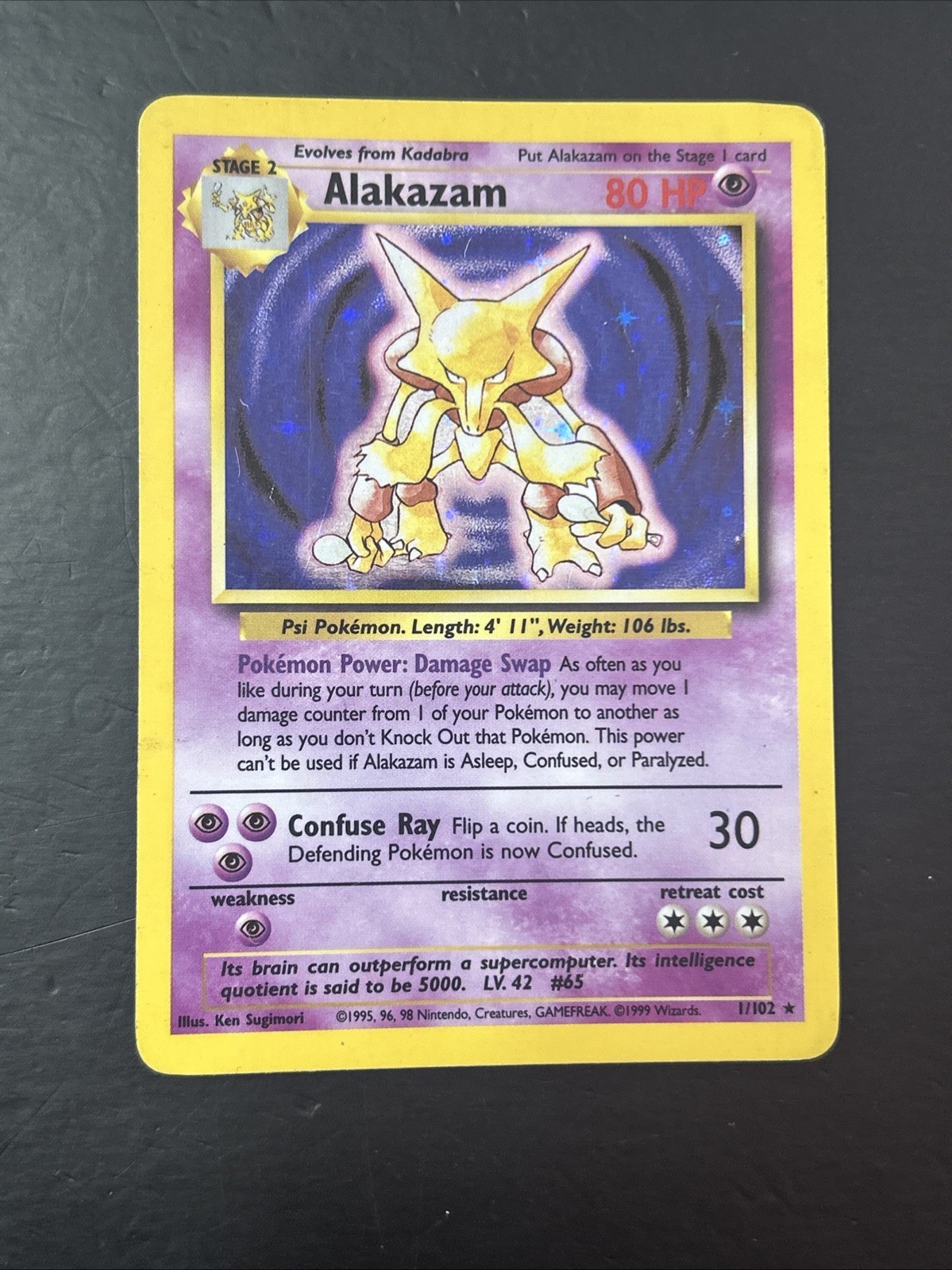 1999 Pokemon Base Set #001/102 Alakazam 1999 Pokemon Base Set #001/102 Alakazam
