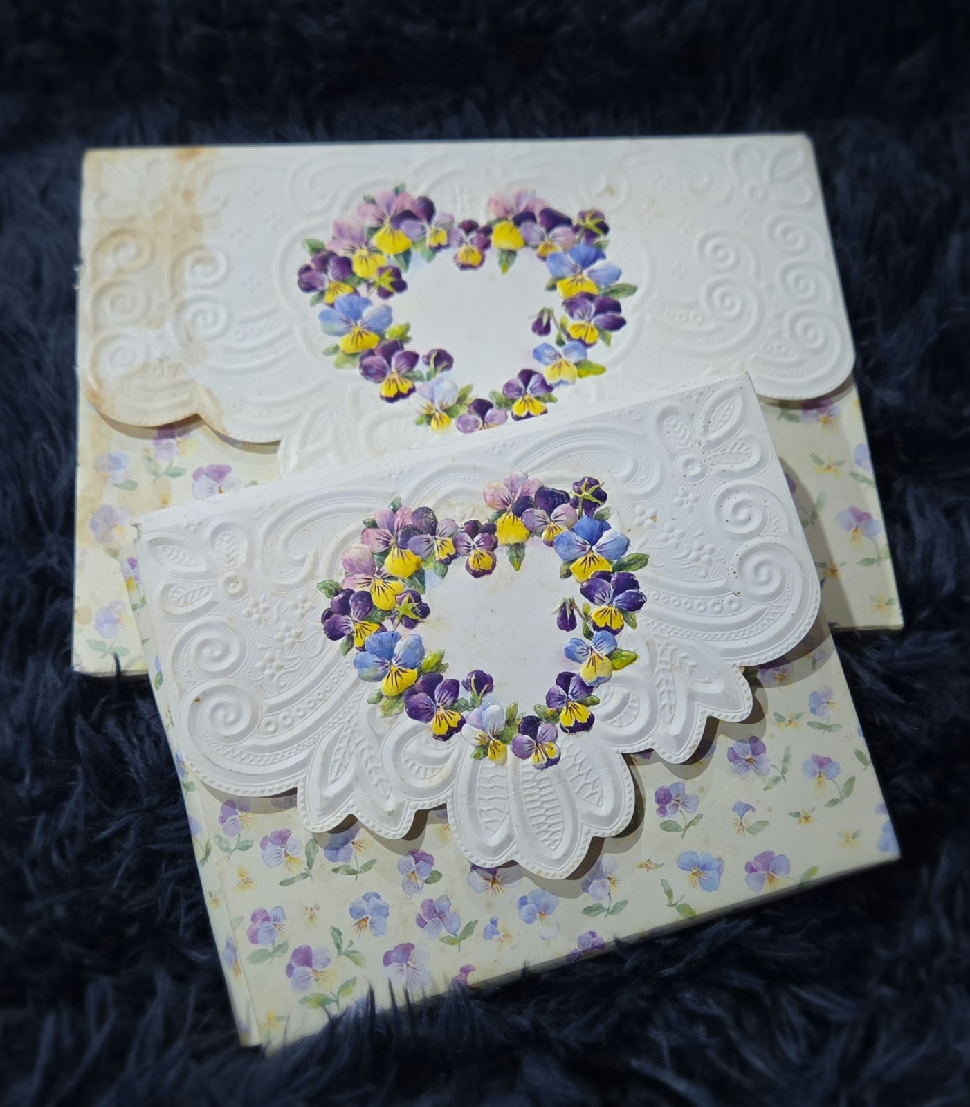 Victorian Style Retired Vintage Pansey Garden Carol Wilson Stationery Set New