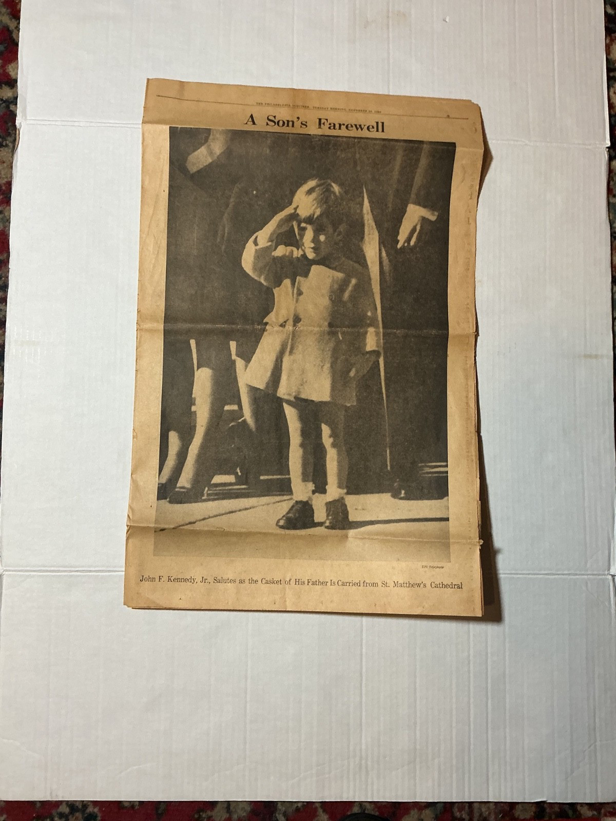 John F. Kennedy Philadelphia Inquirer Funeral newspaper from November 26, 1963