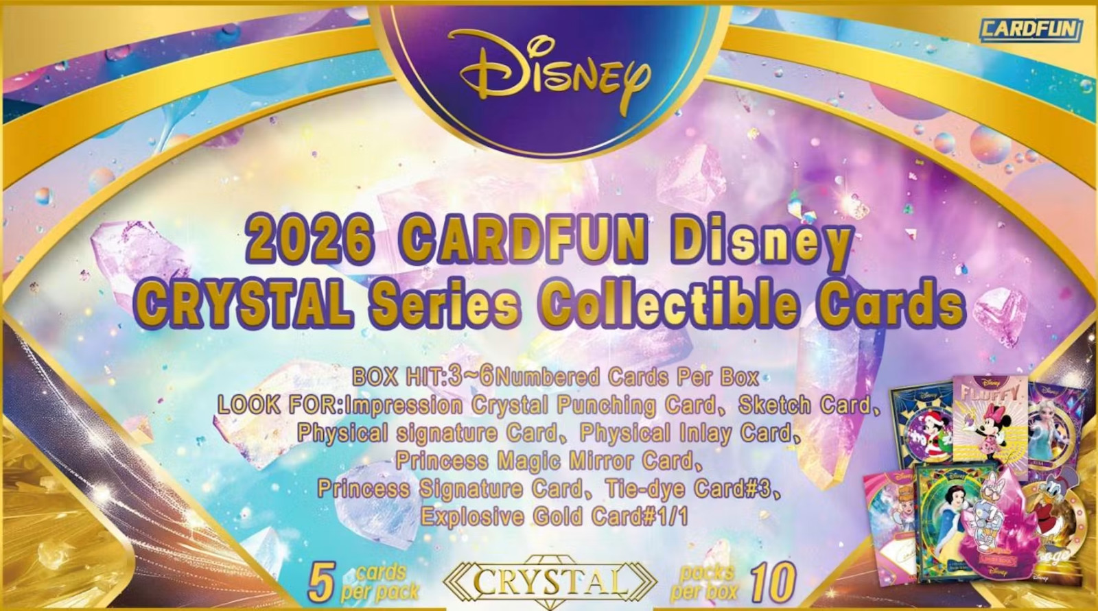 Pre-Order 2026 CardFun Disney Crystal Series Collectible Cards 1 case (10 boxes)