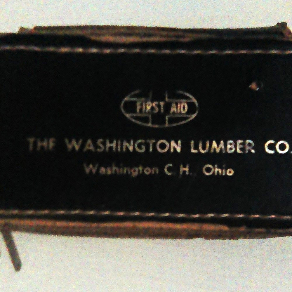 The Washington Lumber Co. Washington C.H. Ohio First Aid Kit Case, Black/Red