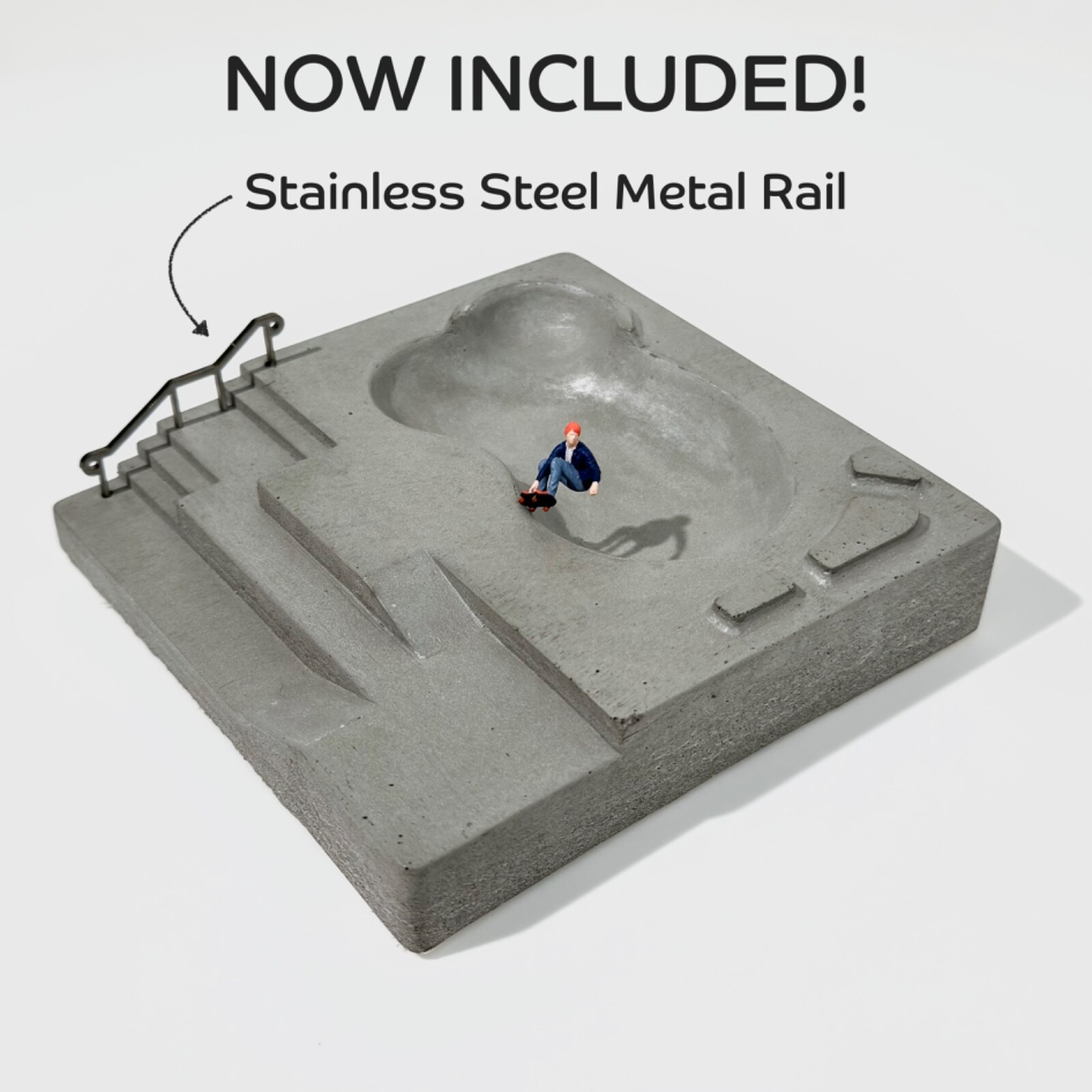 Mini Concrete Skatepark Dish Ashtray Incense Bowl 1:64 Scale Handmade 420 