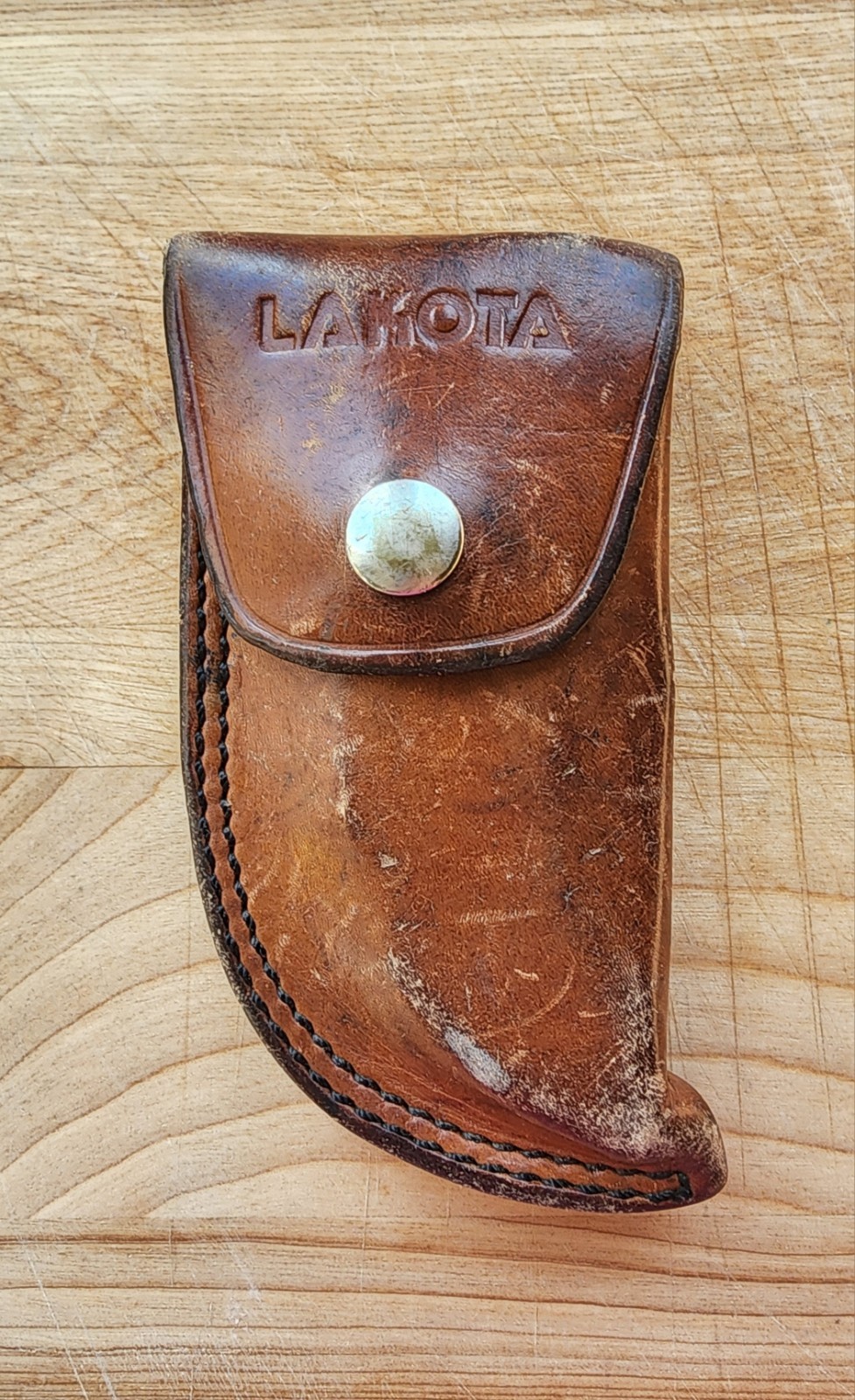 Vintage Lakota Lil' Hawk Folding Lockback Hunting Knife w/ Original Leather Case