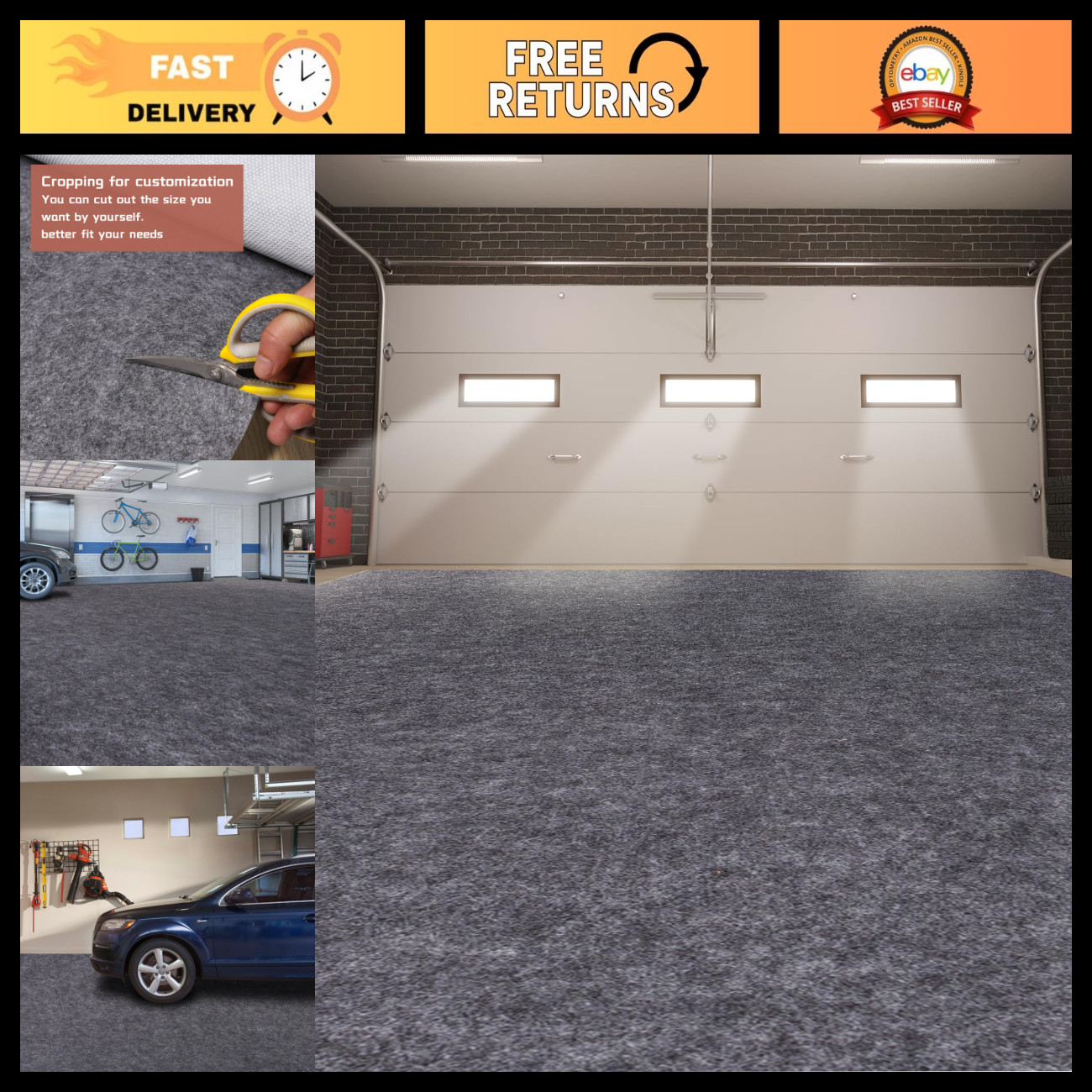 Garage Mats Oversize Garage Floor Paking Mat for Under Car, 7.4 x 8.4 Ft Non-Sli