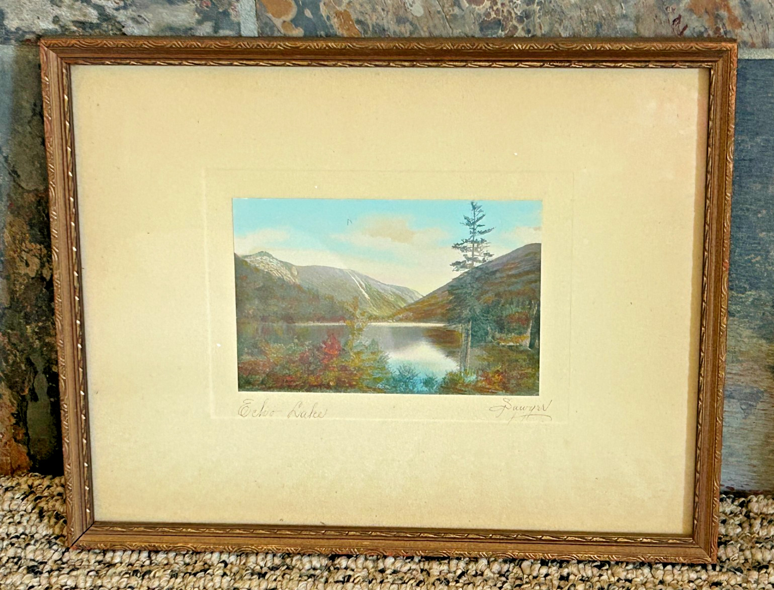 Antique Charles Sawyer Hand Tinted Photograph \