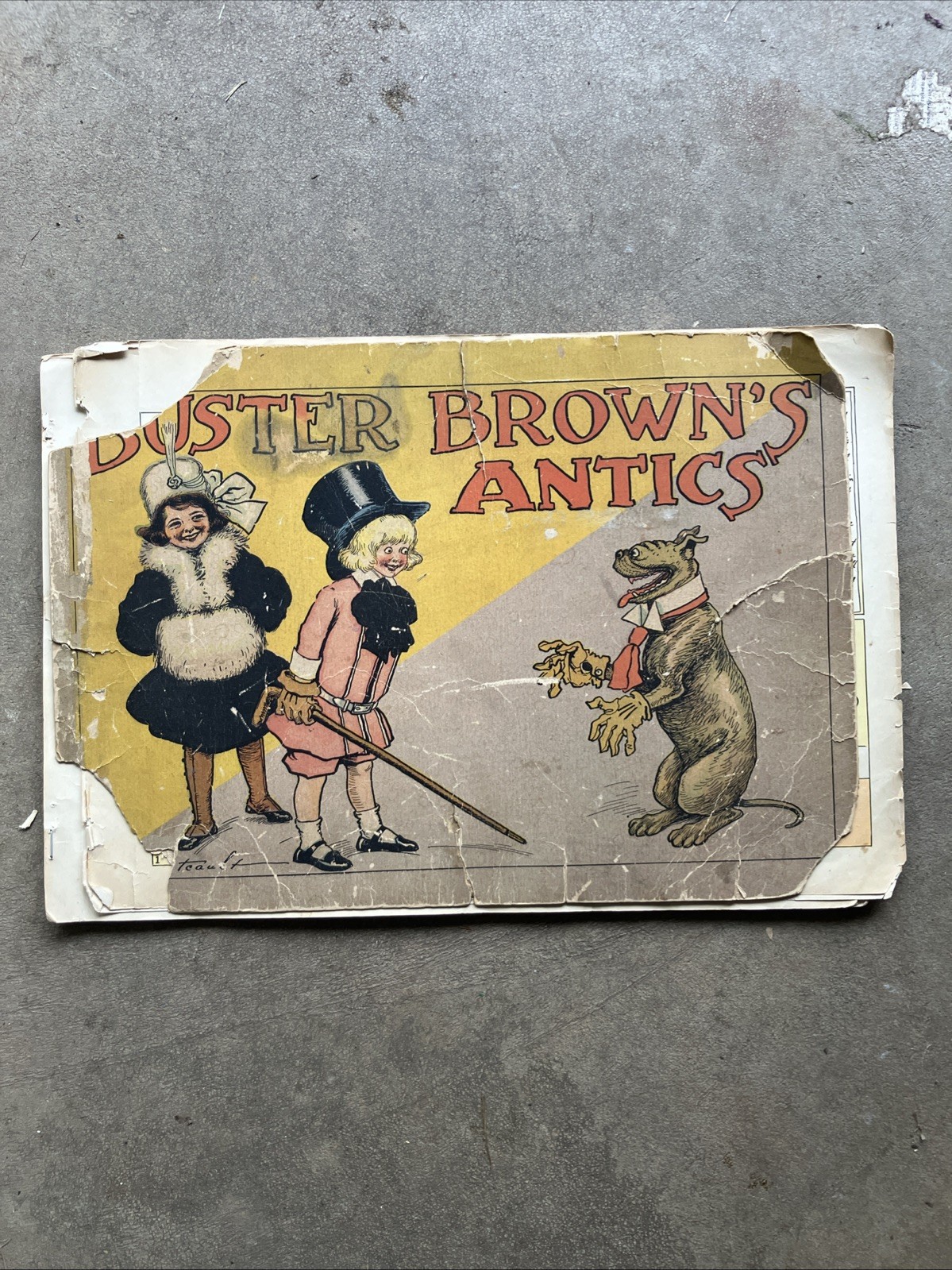 Antique 1906 Buster Brown\'s Antics Comic Book RF Outcault Platinum Age
