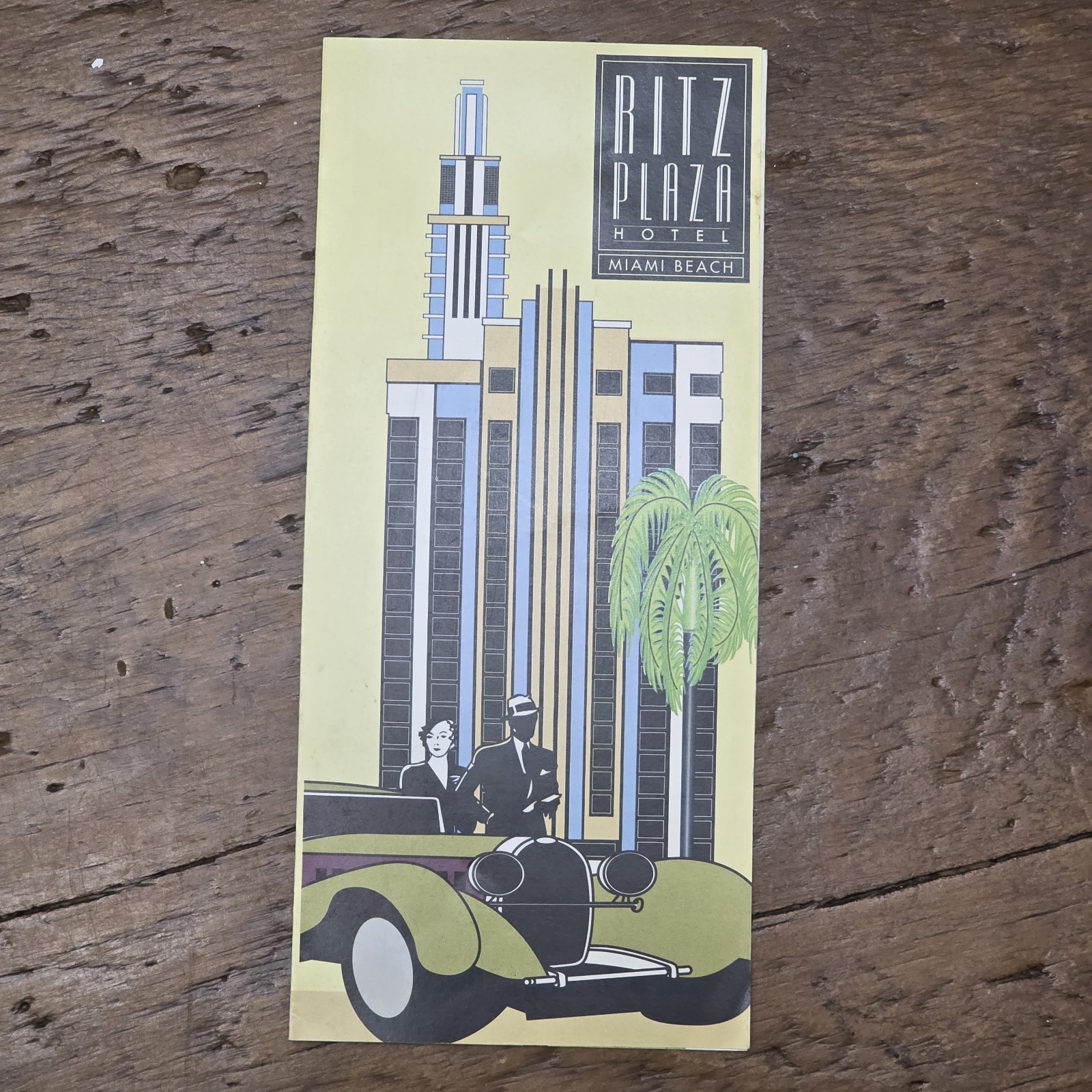 Vintage Ritz Plaza Hotel Brochure Miami Beach Florida Art Deco Travel Trifold