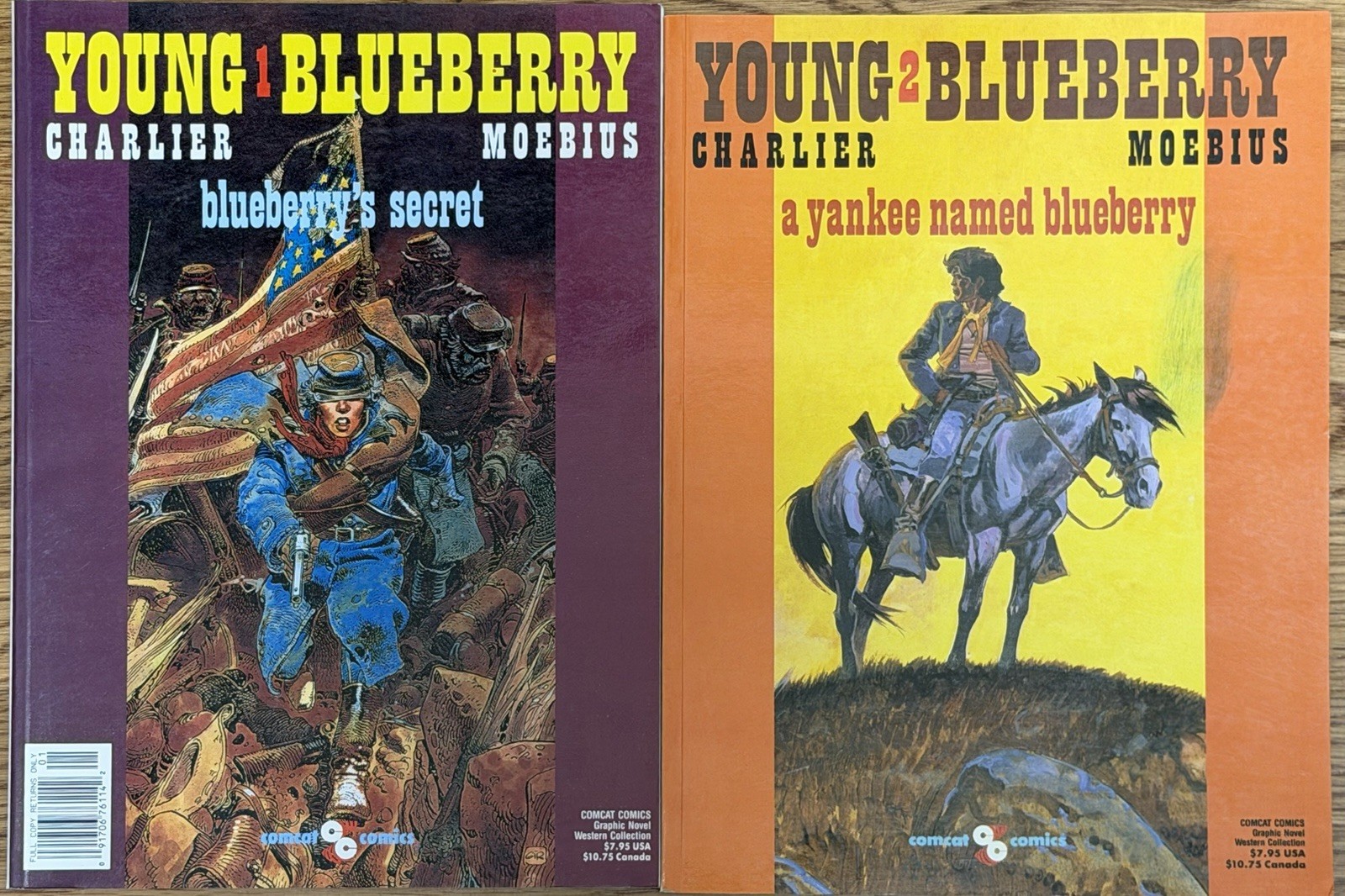 Young Blueberry Vol 1-2 Moebius Charlier Comcat 1989-90 1st Print TPB Lot
