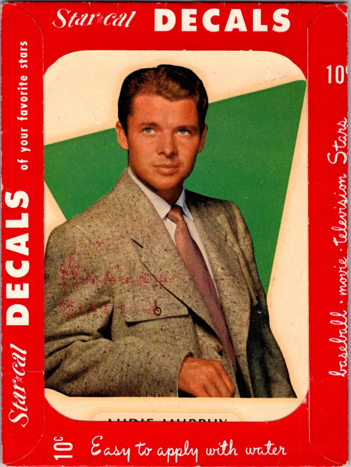 1952 STAR-CAL MOVIE STAR DECALS AUDIE MURPHY JOAN EVANS & BETTY HUTTON SHARP