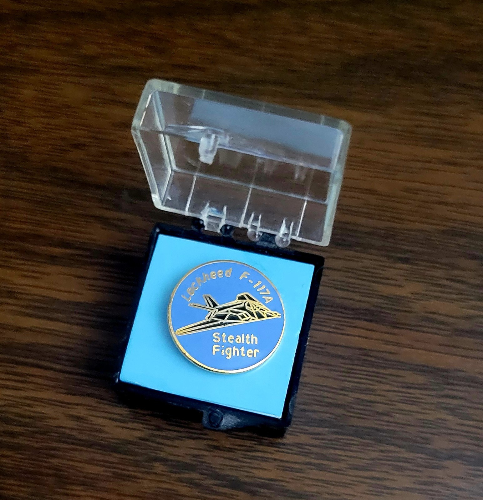 Lockheed, F-117A  Stealth Fighter, Lapel Pin, Vintage, w/ plastic pin case