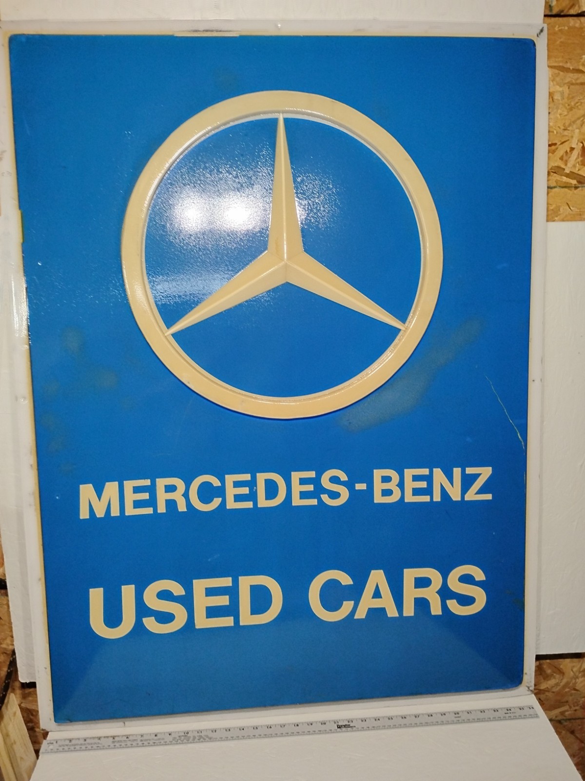 Mercedes Benz Dealership Sign Panel 3'x4' -Vintage -Rare 