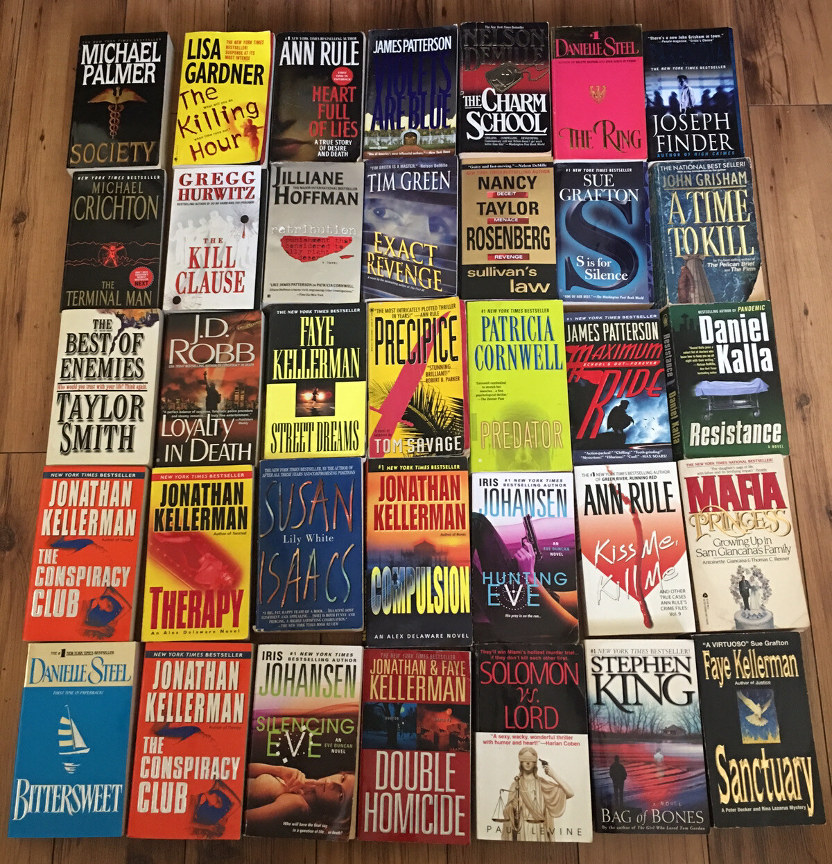 Lot Of 5 Lbs. Suspense Crime Mystery Thriller Fiction Paperback Random Mix Lot
