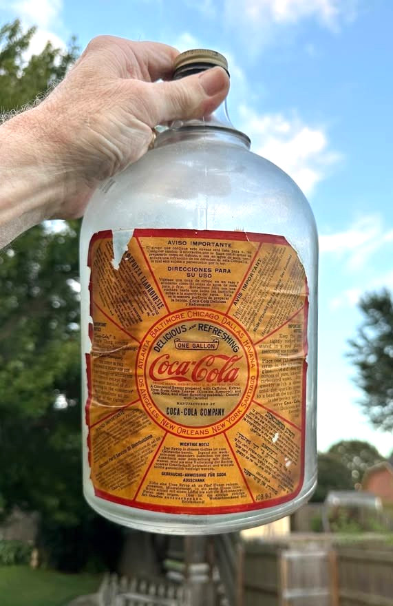 RARE ORIGINAL 1930\'s COCA COLA SYRUP JUG & LABEL & CAP  # 2