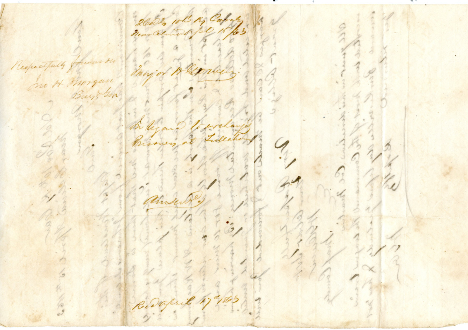 JOHN HUNT MORGAN, KIA Confederate General/Civil War-Date Document Signed 13086
