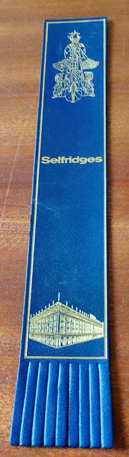 Selfridges Department Store 🏬 London Blue Vintage Leather Bookmark VINTAGE B90