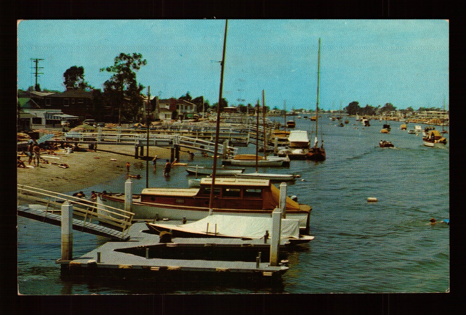 POSTCARD : CALIFORNIA - BALBOA CA - BALBOA BAY 1953 VIEW