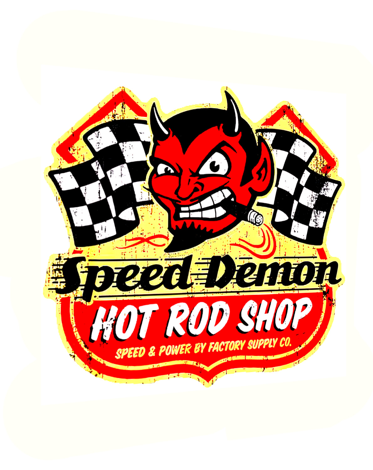 Speed Demon Logo Garage Tool Box Stickers Rat Rod Hot Rod Kustom Kulture Decals 