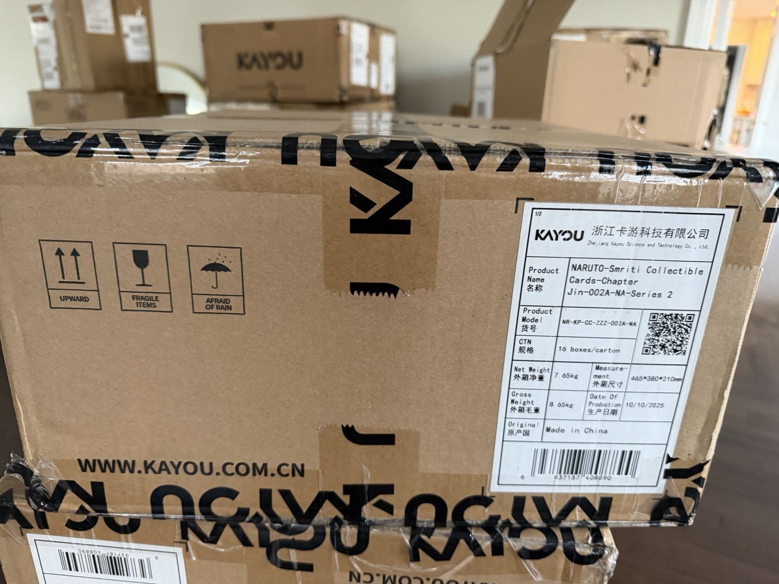 Sealed Case (16 Boxes) KAYOU NARUTO Smriti Card Chapter Jin English Series 2