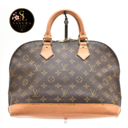 LOUIS VUITTON Alma Monogram PM M51130 Canvas Handbag Brown vintage  Auth Japan