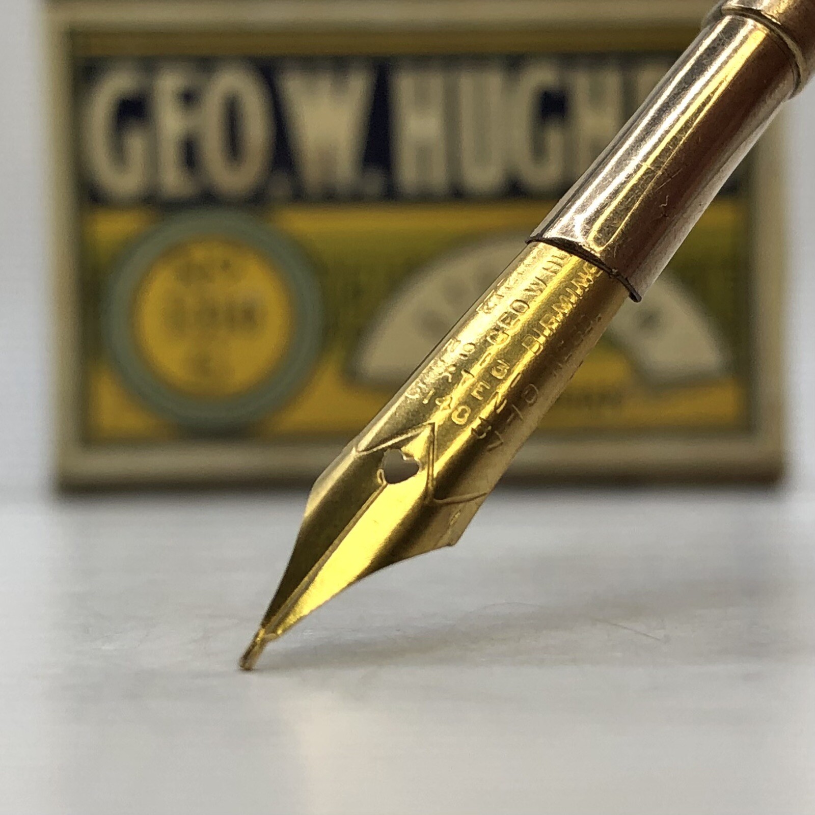 Geo W Hughes Eternium 1310 Fountain Pen Nibs Size 4 Vintage Gold Plated Geo W Hughes Eternium 1310 Fountain Pen Nibs Size 4 Vintage Gold Plated