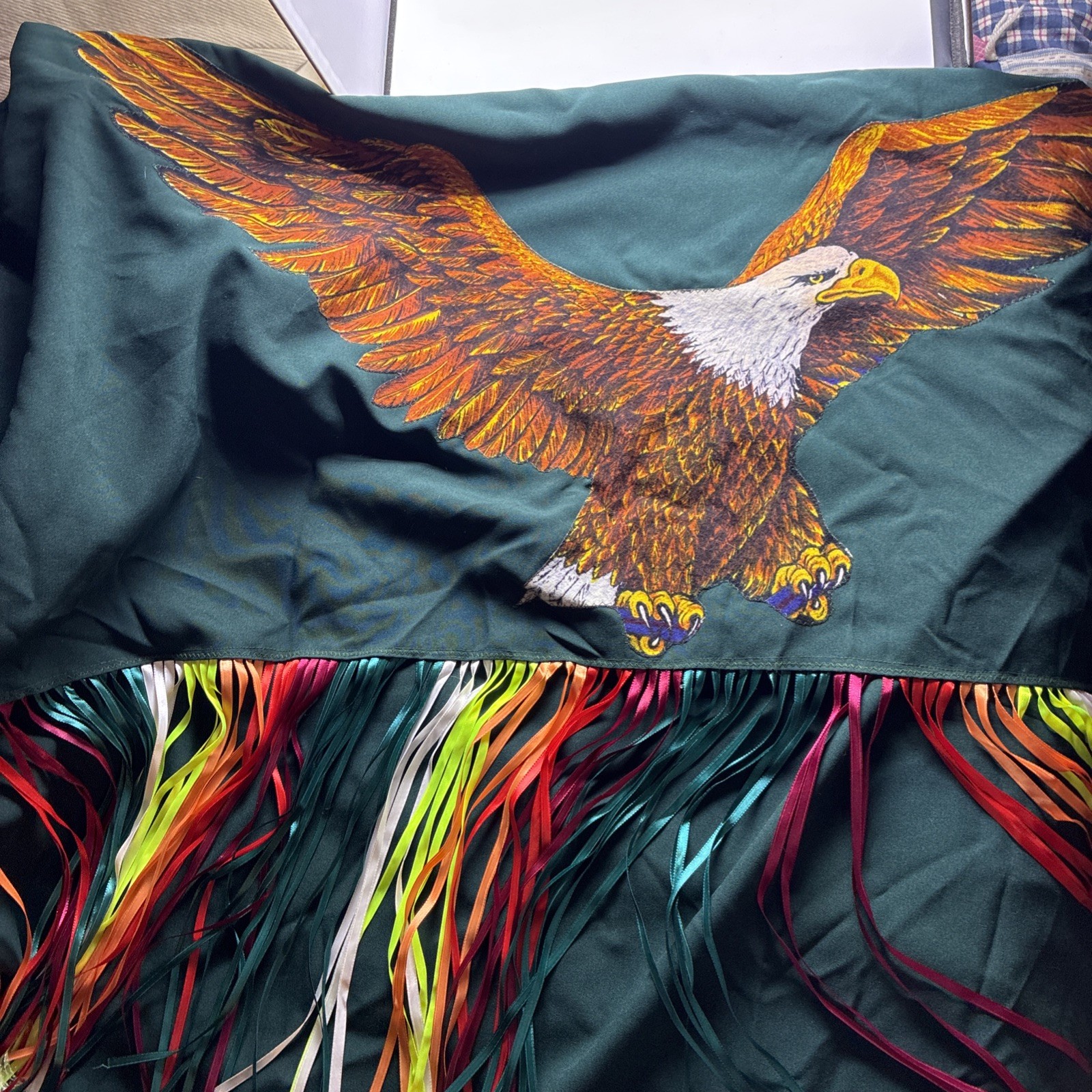 Authentic Native American Indian Powwow Dance Fire Eagle Shawl  Rregalia3’ Eagle