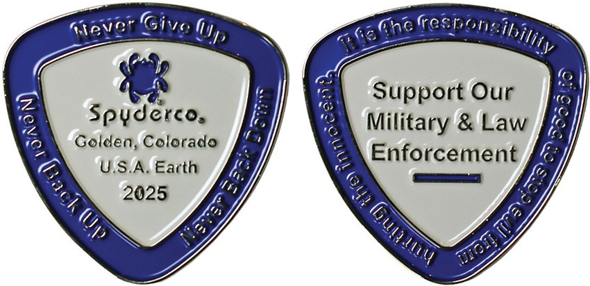 Spyderco SpyderCoin Blue & White 2025 Collectable Challenge Coin COIN2025