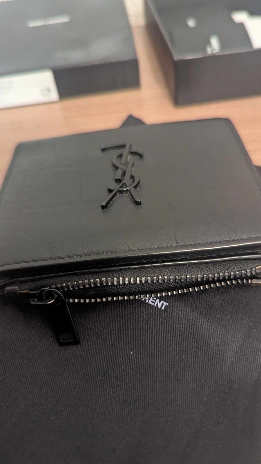 Saint Laurent Monogram Bi-Fold Zip Wallet black