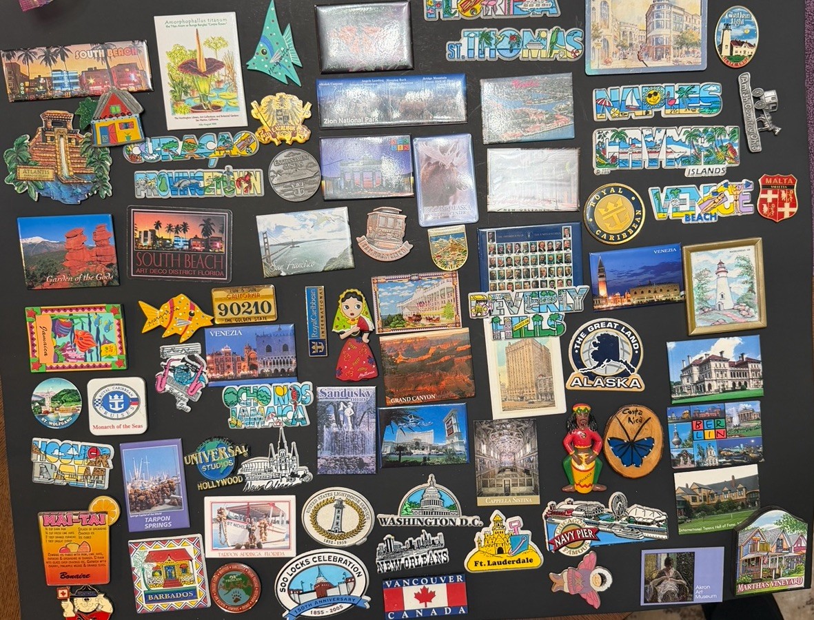 Huge Lot of 70 Travel Souvenir Magnet Lot US & World International Destinations