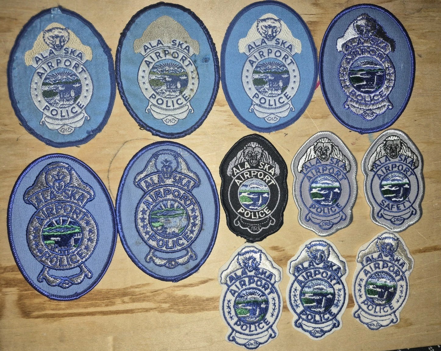 Patch ~ ALASKA AK STATE AIRPORT POLICE OLD RARE VEST/HAT SET/12 DIFFERENT