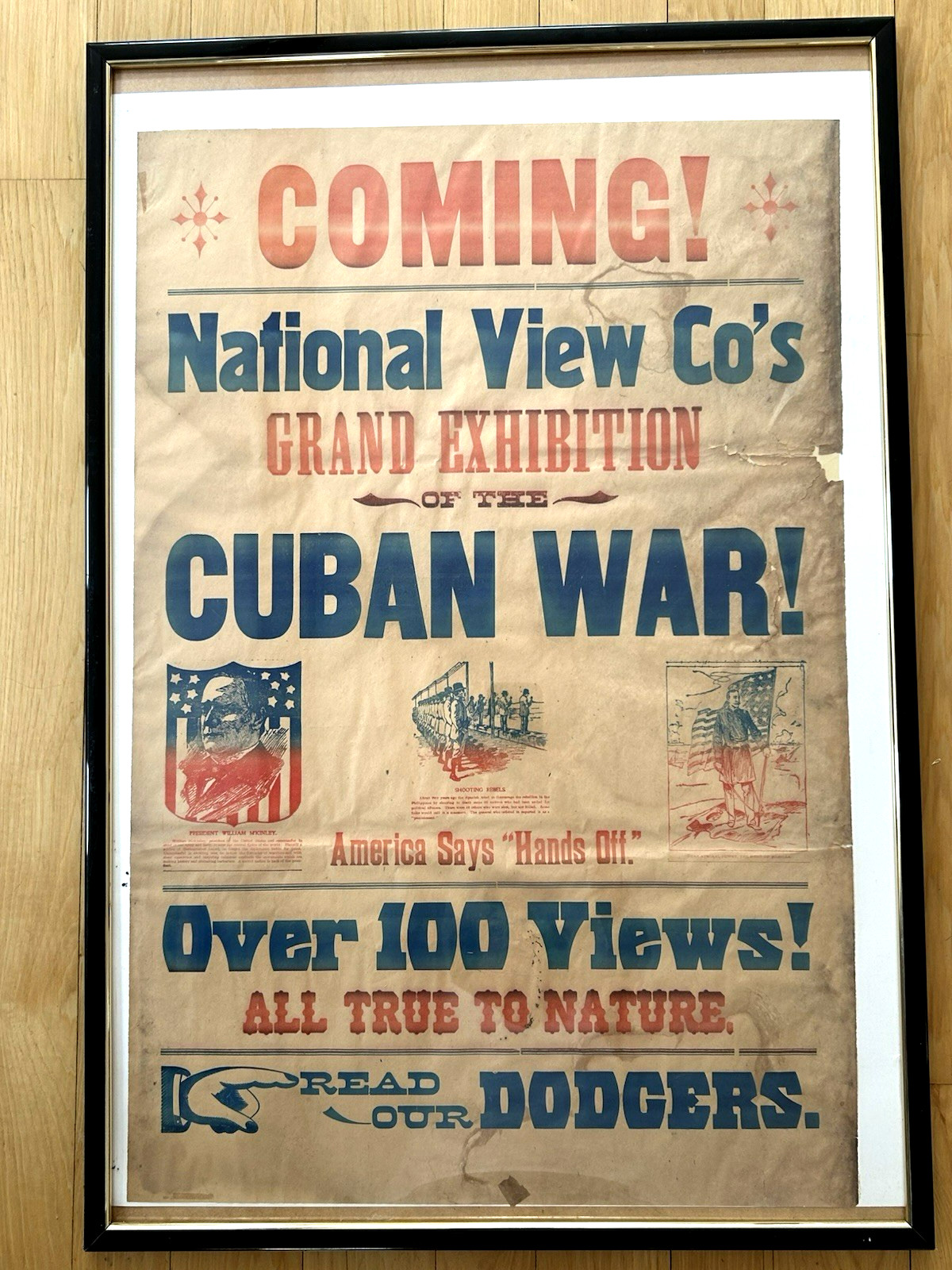 RARE 1898 Cuba Spanish American War by National View  President McKinley Poster