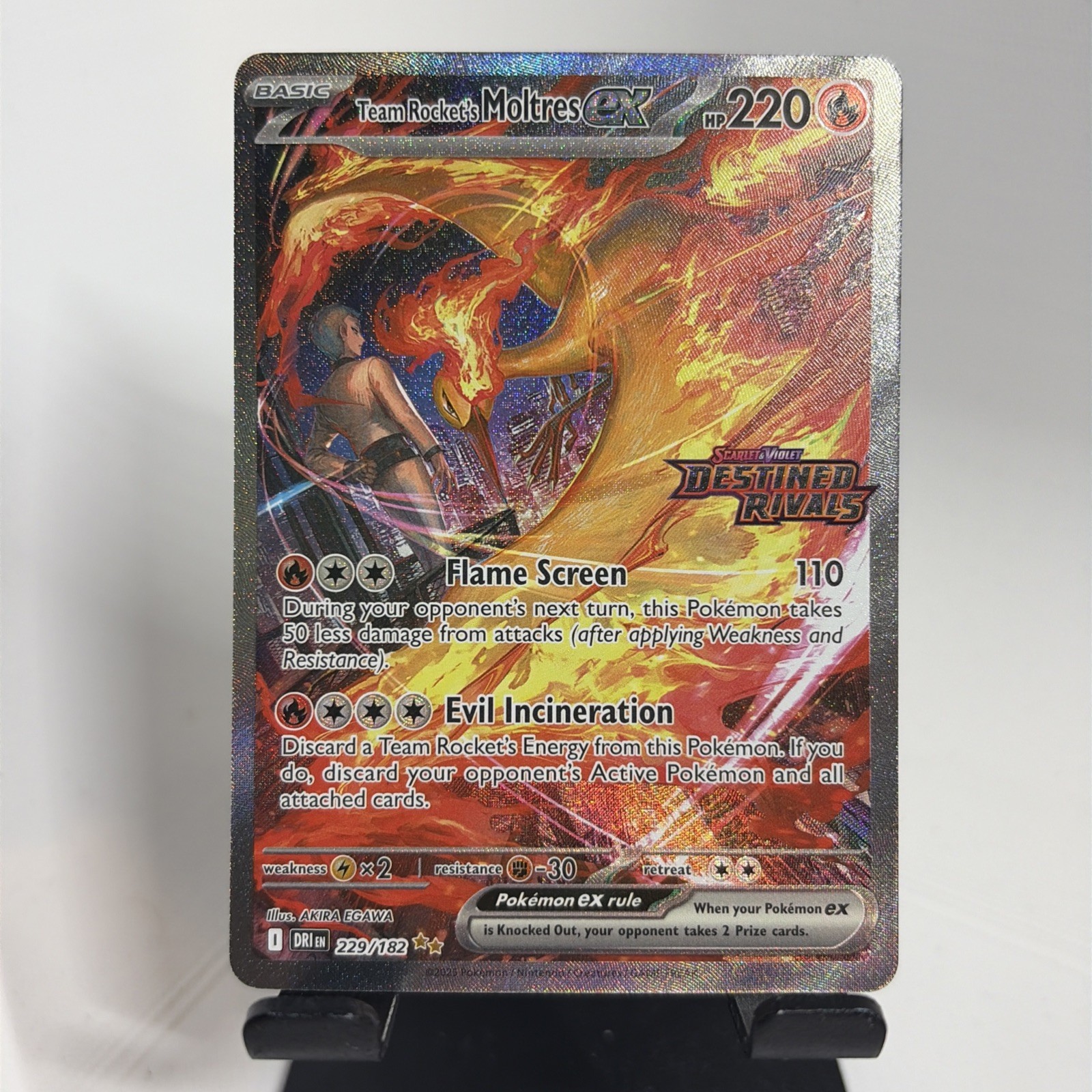 Pokemon TCG: Team Rockets Moltres - 229/182 - Destined Rivals Stamped - NM