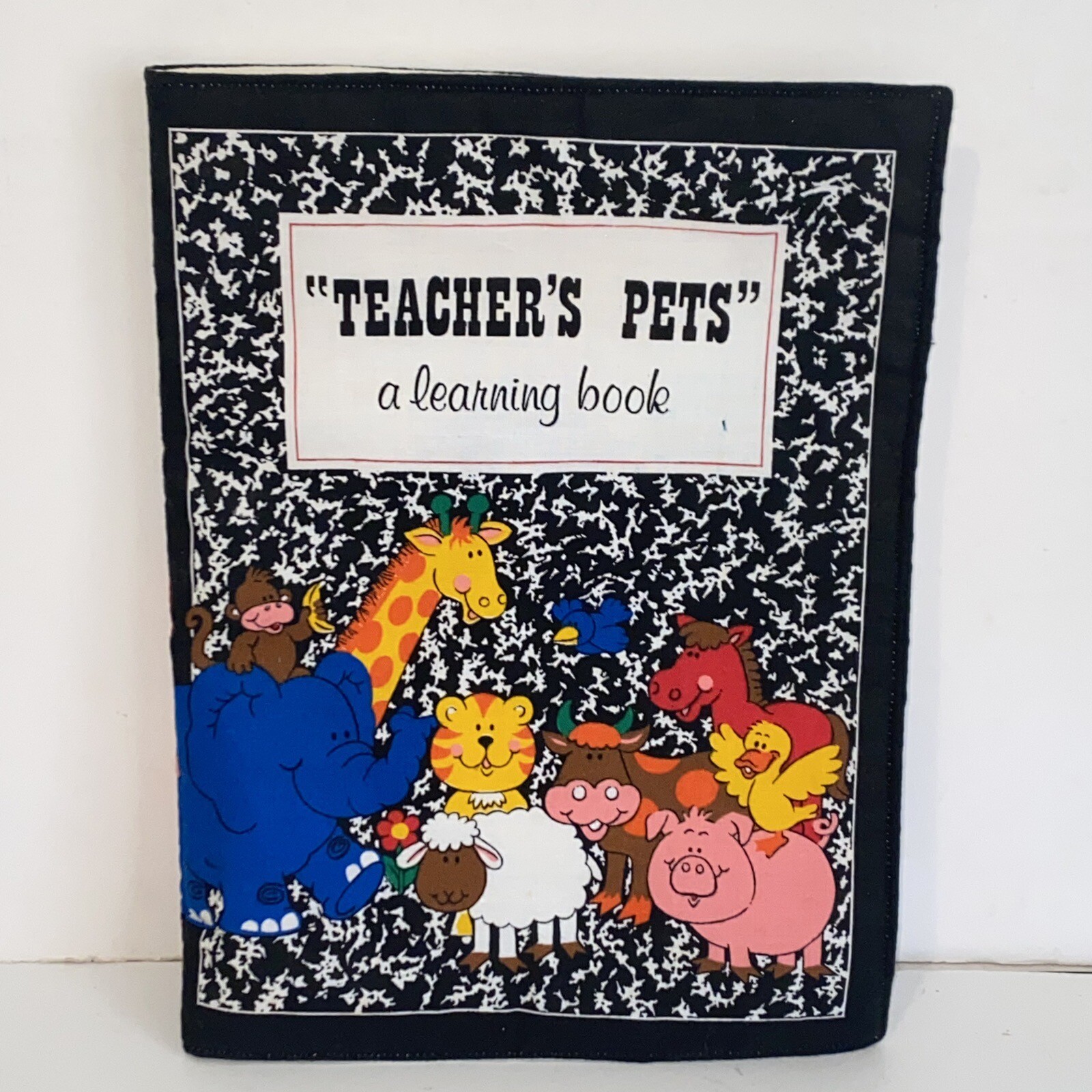 Vintage Handcrafted Soft Cloth Fabric Teacher\'s Pet A Learning Book  by Cranston