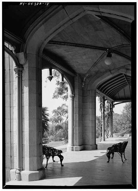 18. VIEW ACROSS WEST PORCH - Lyndhurst, Main House, 635 South Broadway,