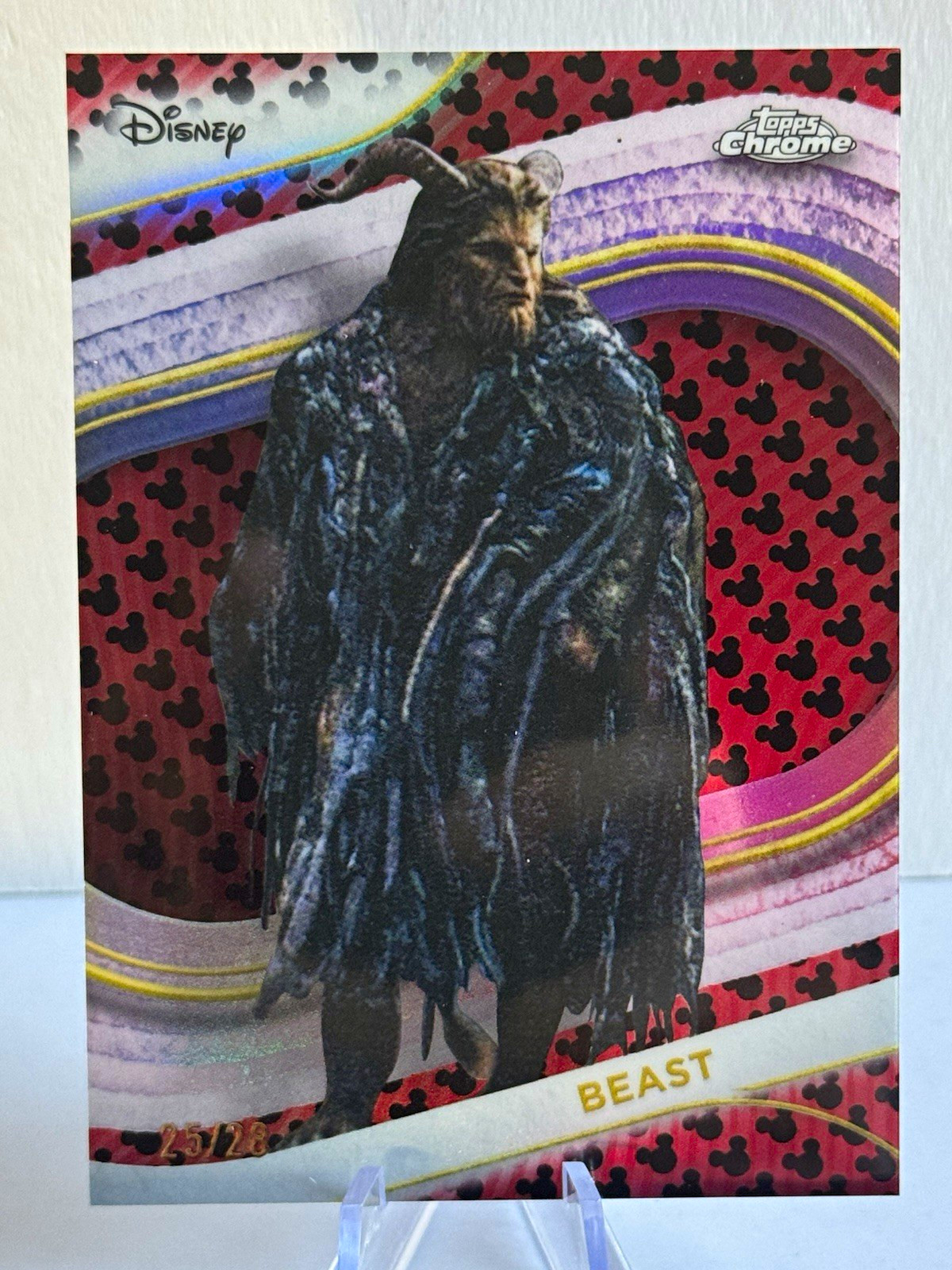 Topps 2025 Topps Chrome Disney Beast #130 Mickey Mouse Red & Black Refractor /28