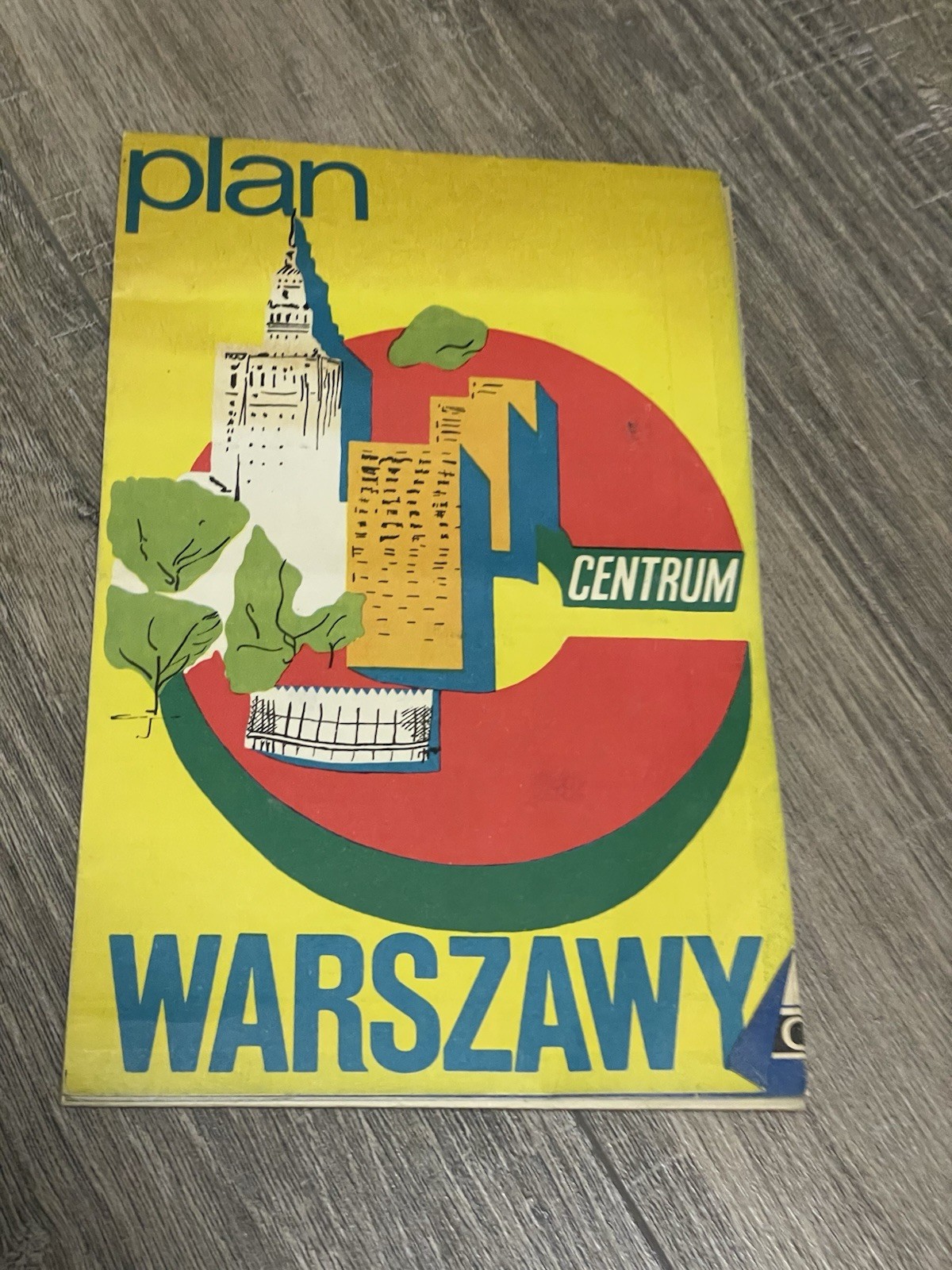 1974 Warsaw Poland City Map Plan Warszawy Centrum Cold War Vintage