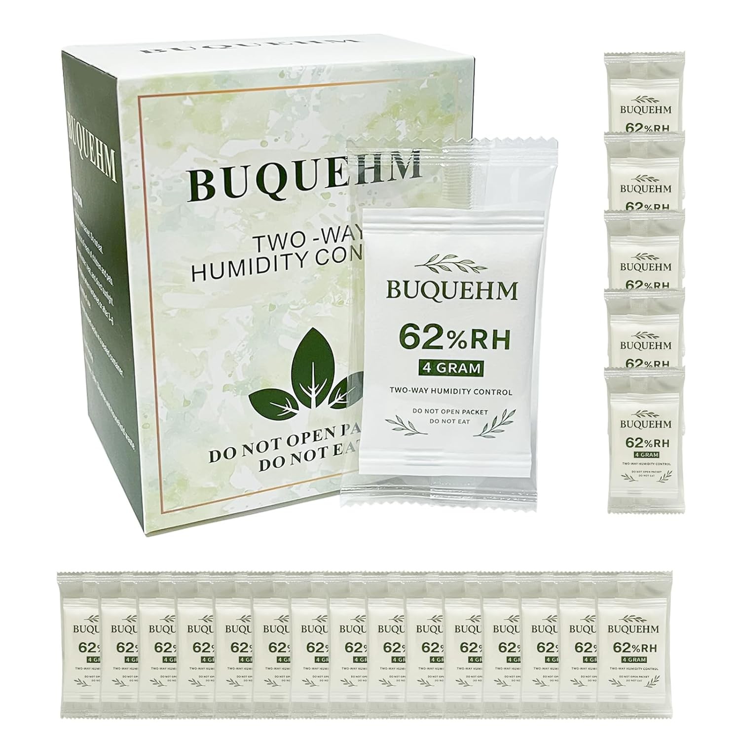 62% Size 4g, 20 Pack Two-Way Humidity Control Packs – Hydration Packets & Moistu