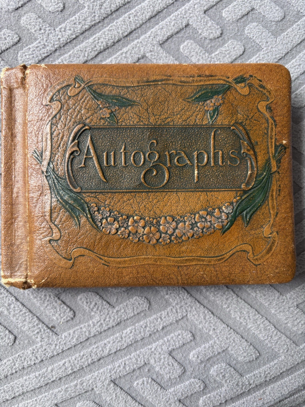 Antique 1922 Autograph Album P.S. 114 School Photo New York Friendship Book Rare