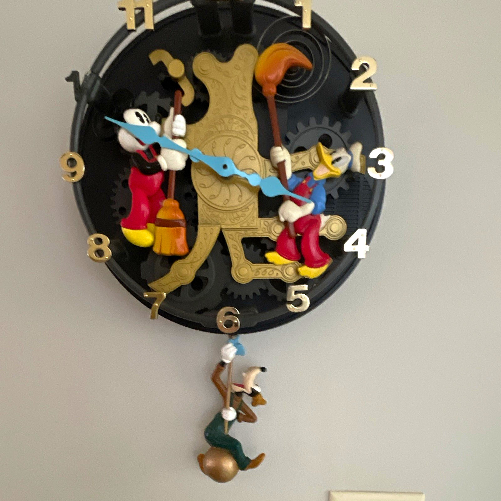 King America Disney Mickey Mouse Animated Talking Wall Clock sold as is  parts