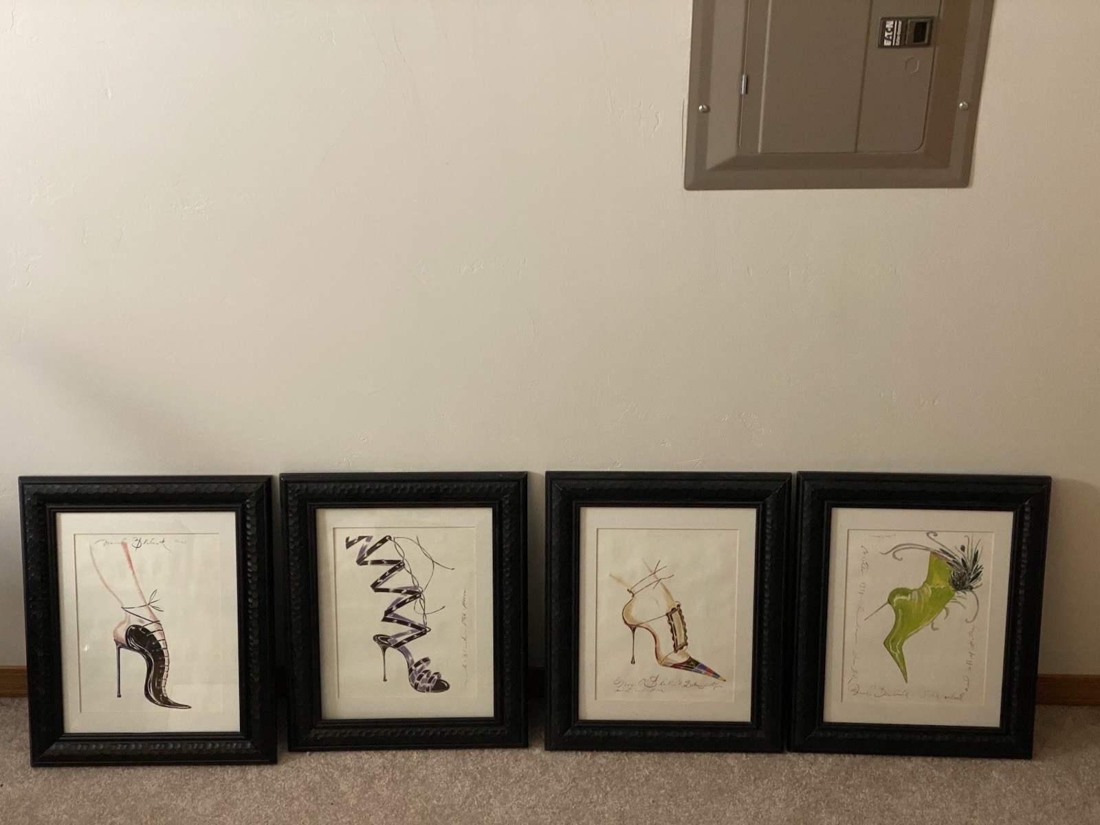 Manolo Blahnik Magazine ILLUSTRATION fashion Shoe Vintage Framed