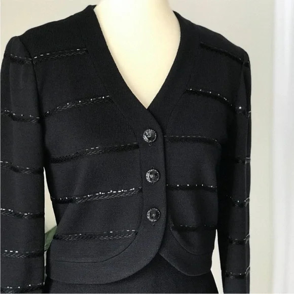 St. John Black Knit Cardigan