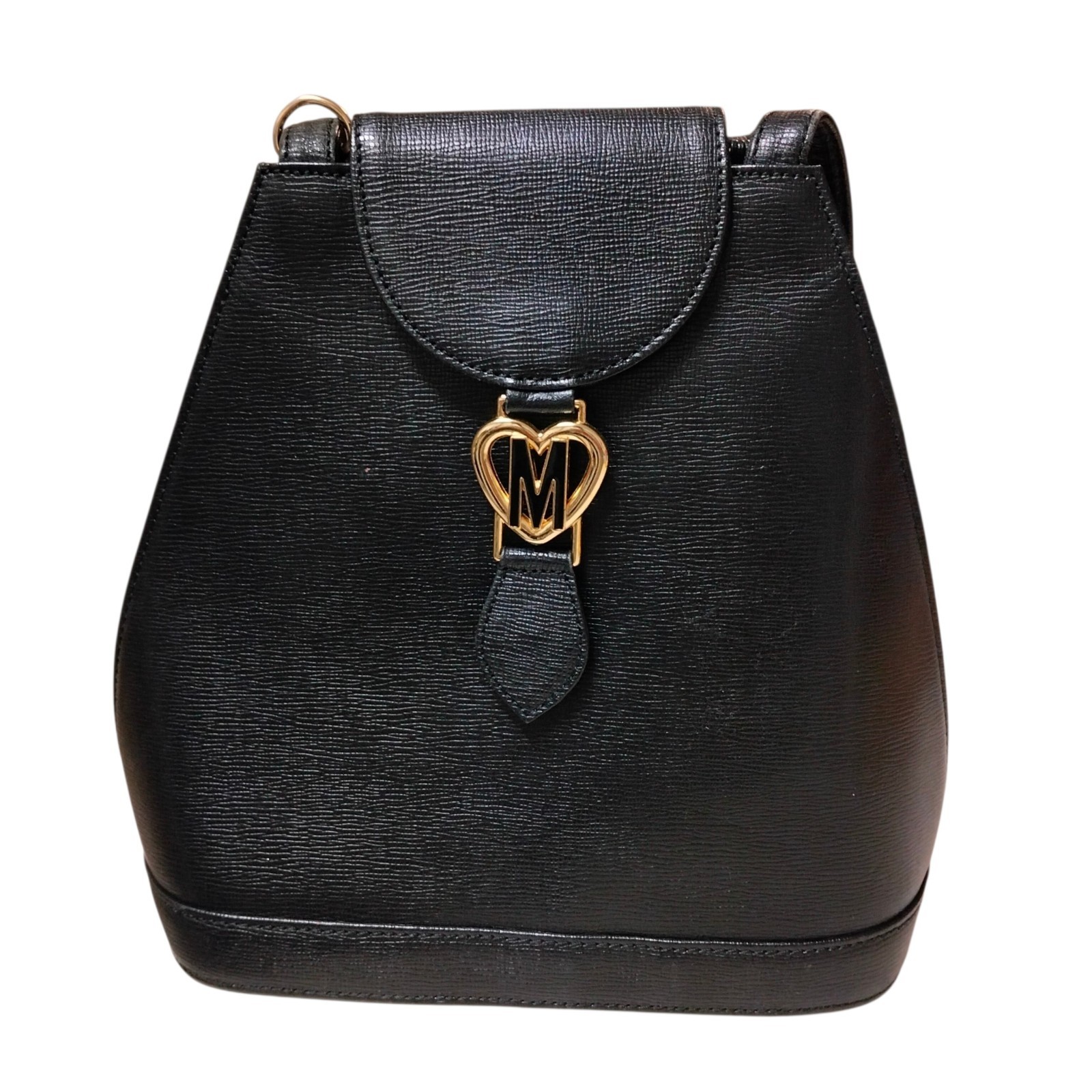 Moschino Cheap And Chic Vintage Black Leather Backpack Bag
