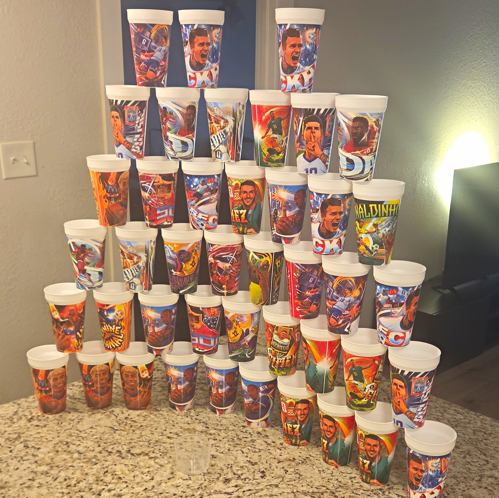 Lot of Multicolor Sports Player Collectible Advertising Cups