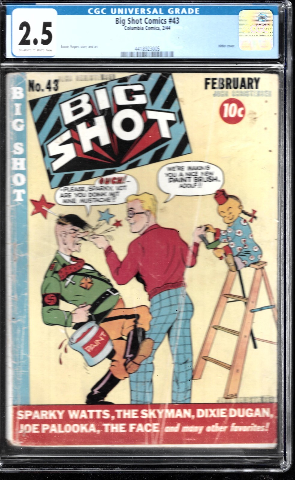 BIG SHOT COMIC #43-CGC 2.5- 1944 HILTER COVER-BOODY ROGERS ART