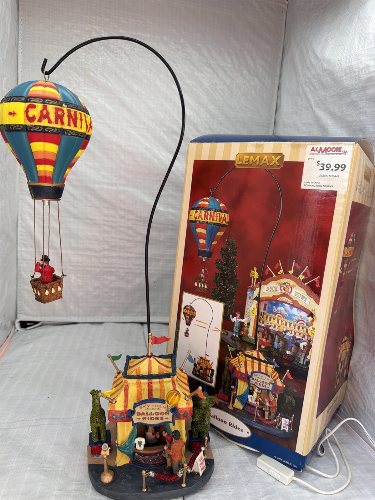 Lemax Village Collection Balloon Rides Carnival Circus Animated Scene Accent