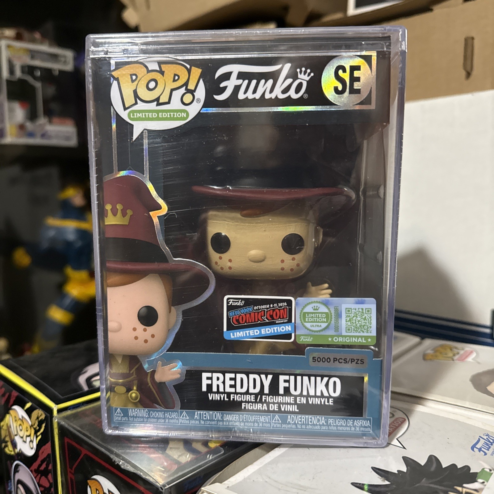 Funko Pop Ultra Pop Freddy Funko Wizard LE5000 NYCC 2026 Con Sticker In Hand